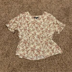 Papaya White Floral Formal Top